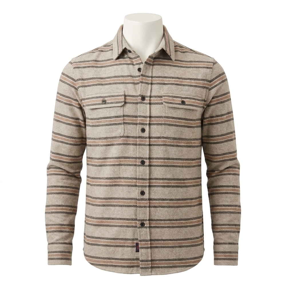 NEW FAHERTY double pocket legend sweater shirt in rock coast stripe